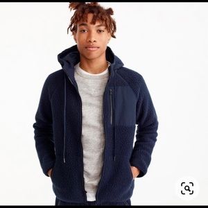 J Crew Men’s hooded fleece jacket